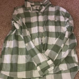 Green & White F21 Flannel